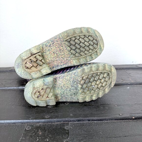 Western Chief Girls Sz 12 Rainbow Dot Light Up Rain Boots Waterproof Fun! - Picture 5 of 6